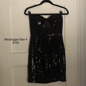 Mac Duggal Sparkling Black Strapless Dress
